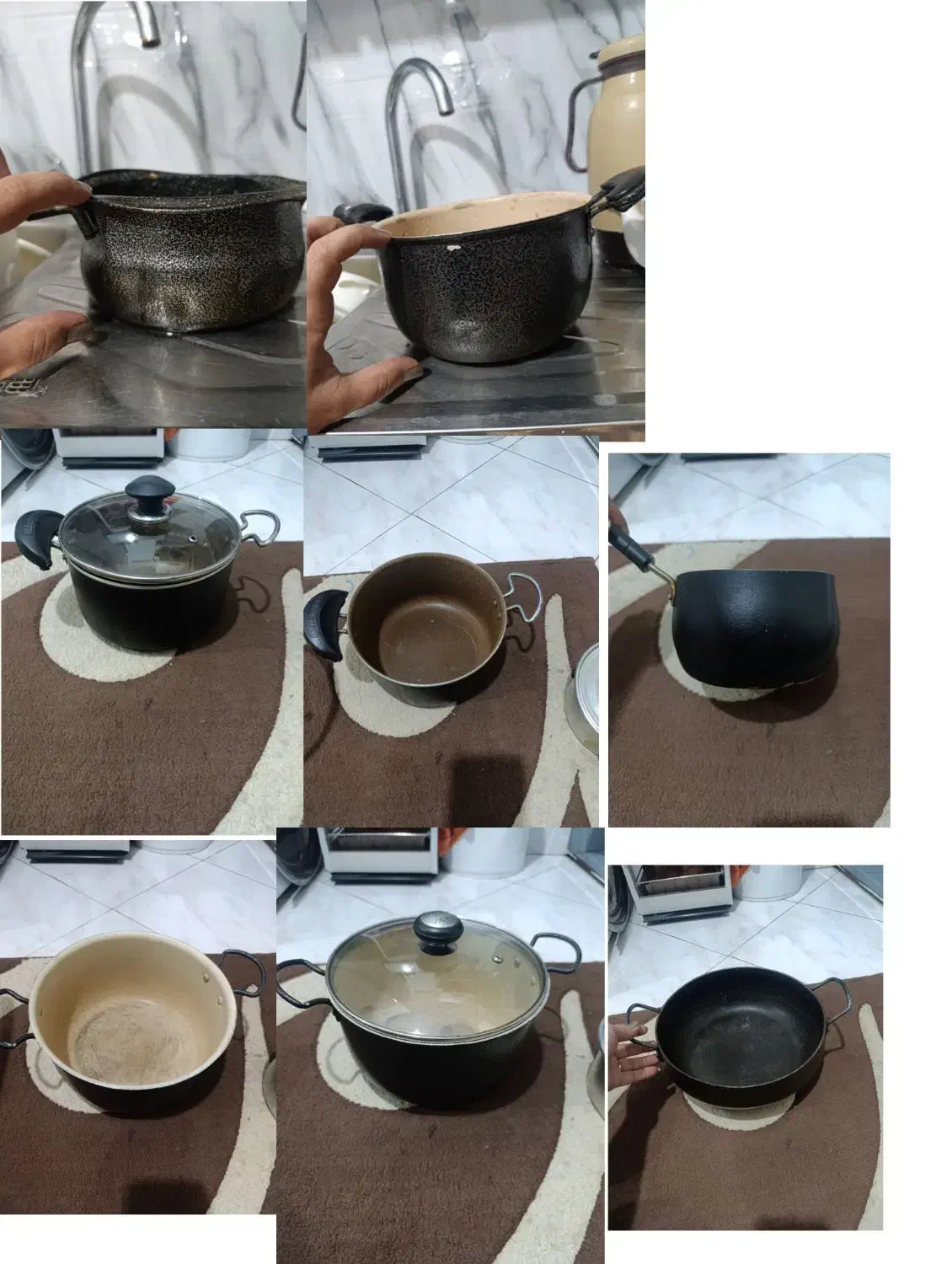 ۵تا قابلمه و یک ماهیتابه کارکرده تفلون|ظروف پخت‌وپز|مشهد, ایثارگران|دیوار