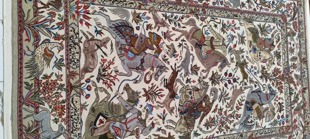 قالیچه شکارگاه قم|فرش|قم, صفائیه|دیوار