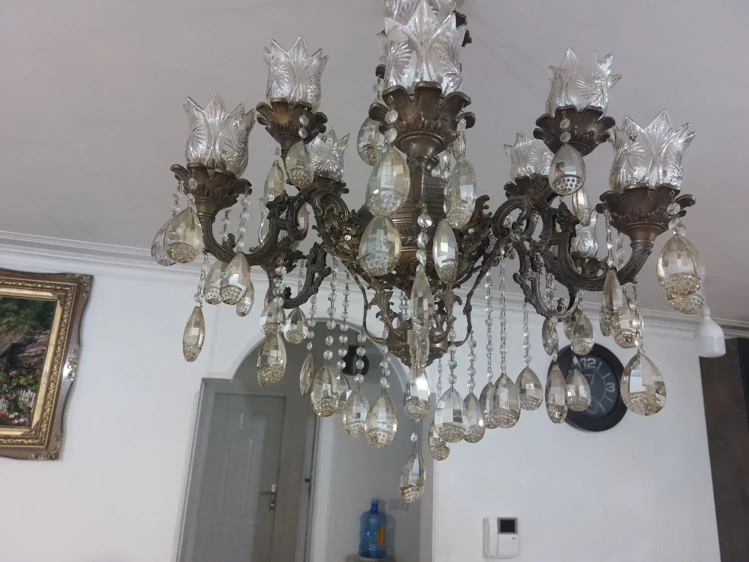 لوستر 12 شاخه جنس  فلزی بسیار تمیز|لوستر و چراغ آویز|اهواز, کوروش|دیوار