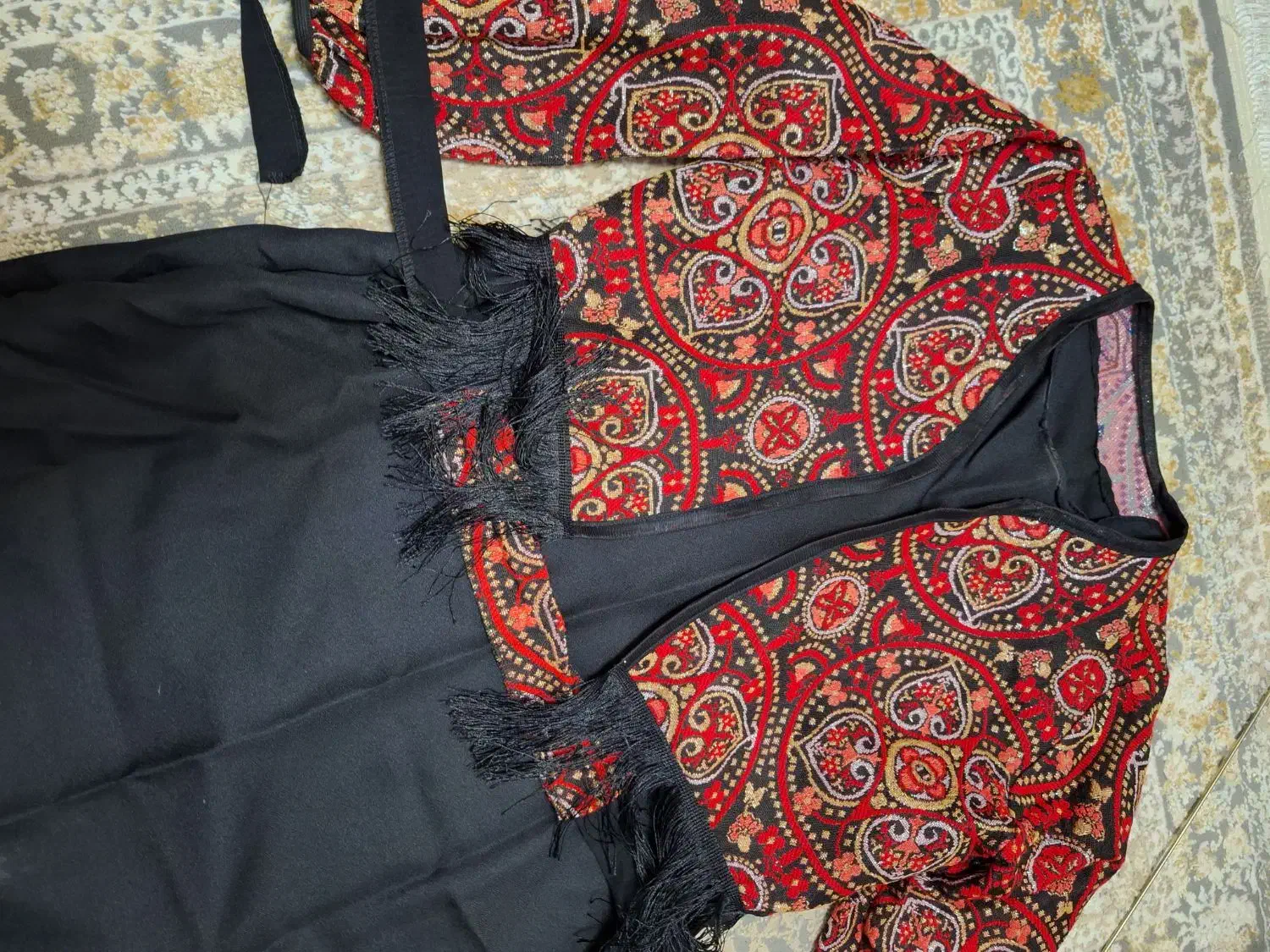 لباس یلدایی کت و سارافون فری سایز قرمز و مشکی|لباس|تهران, افسریه شمالی|دیوار