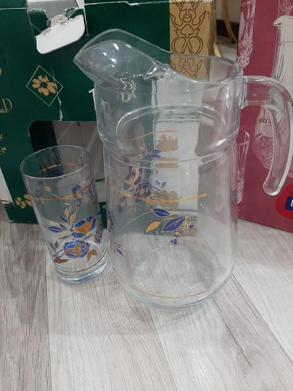 دو دست پارچ و لیوان نو و بدون استفاده|ظروف سرو و پذیرایی|خوی, |دیوار