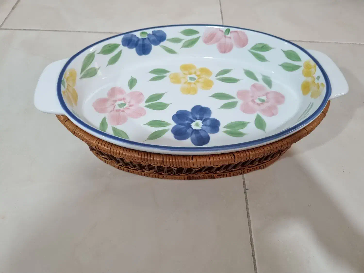 ظرف زیر حصیر طرح گل نو|ظروف سرو و پذیرایی|قزوین, |دیوار