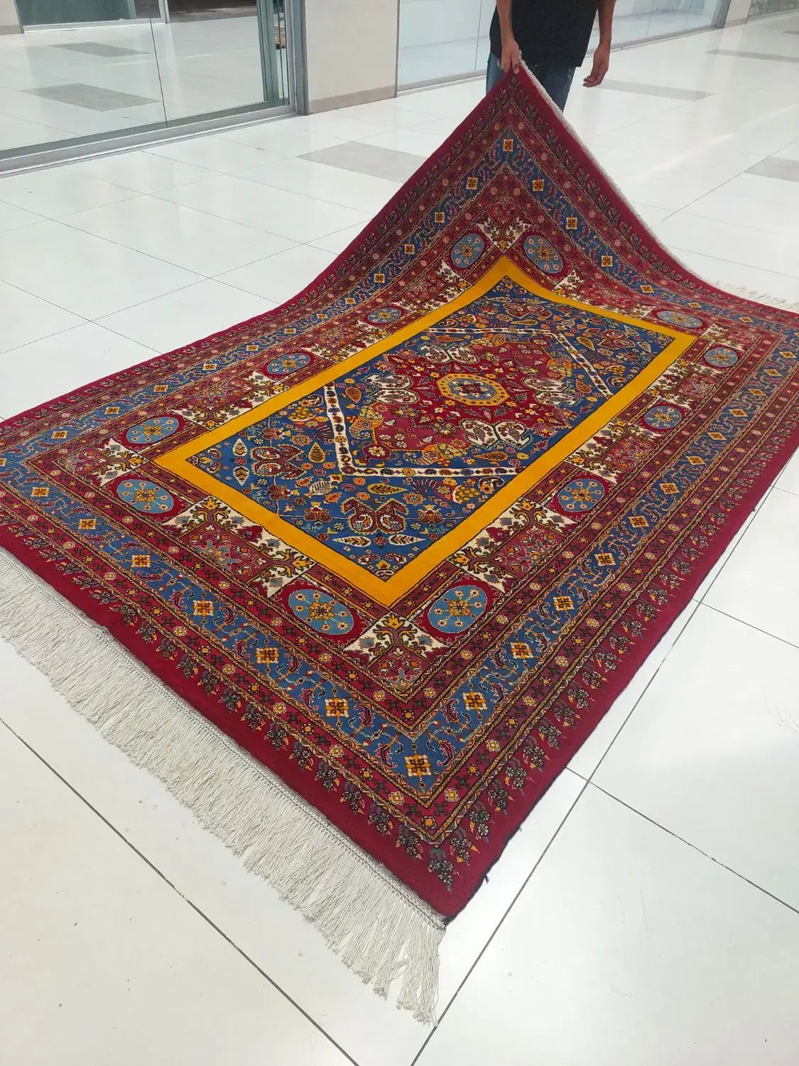 فرش دستباف(بساک)۶متریهای قشقای گل ابریشم رنگ گیاهی|فرش|کرج, نوروزآباد|دیوار