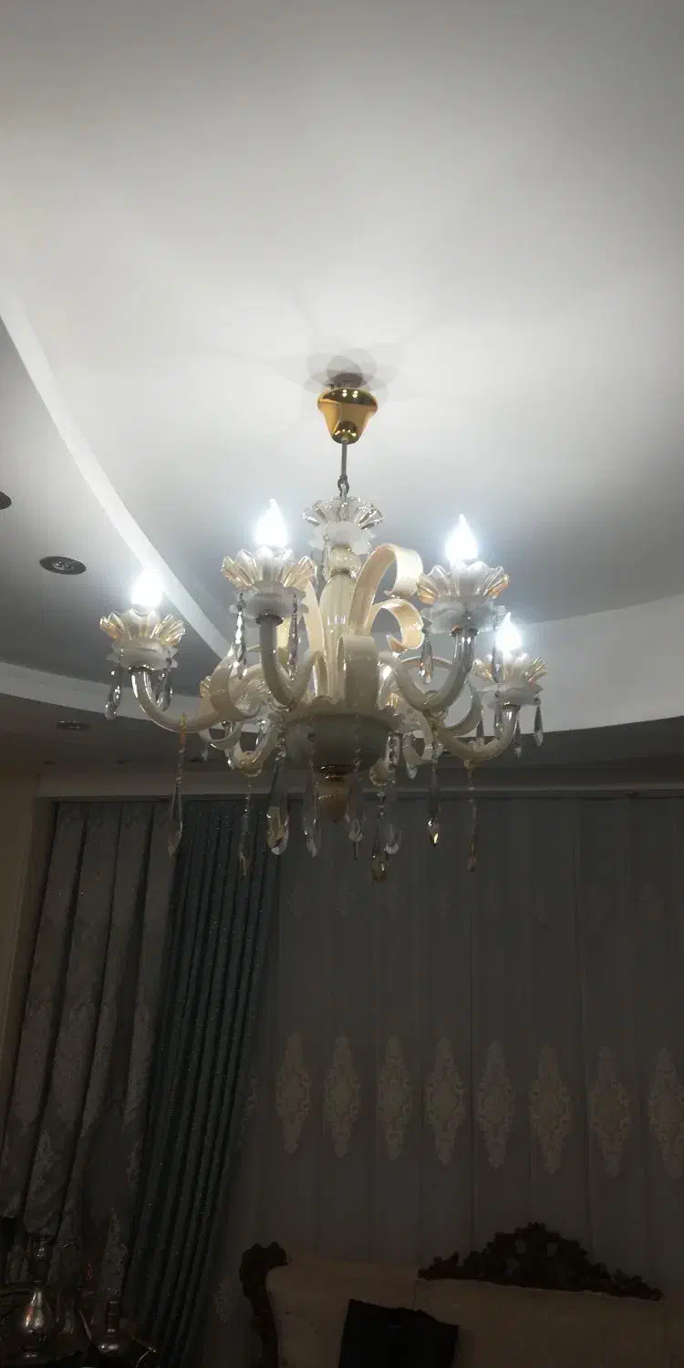 یک جفت لوستر نو کریستالی هرکدام 6شاخه|لوستر و چراغ آویز|زنجان, |دیوار