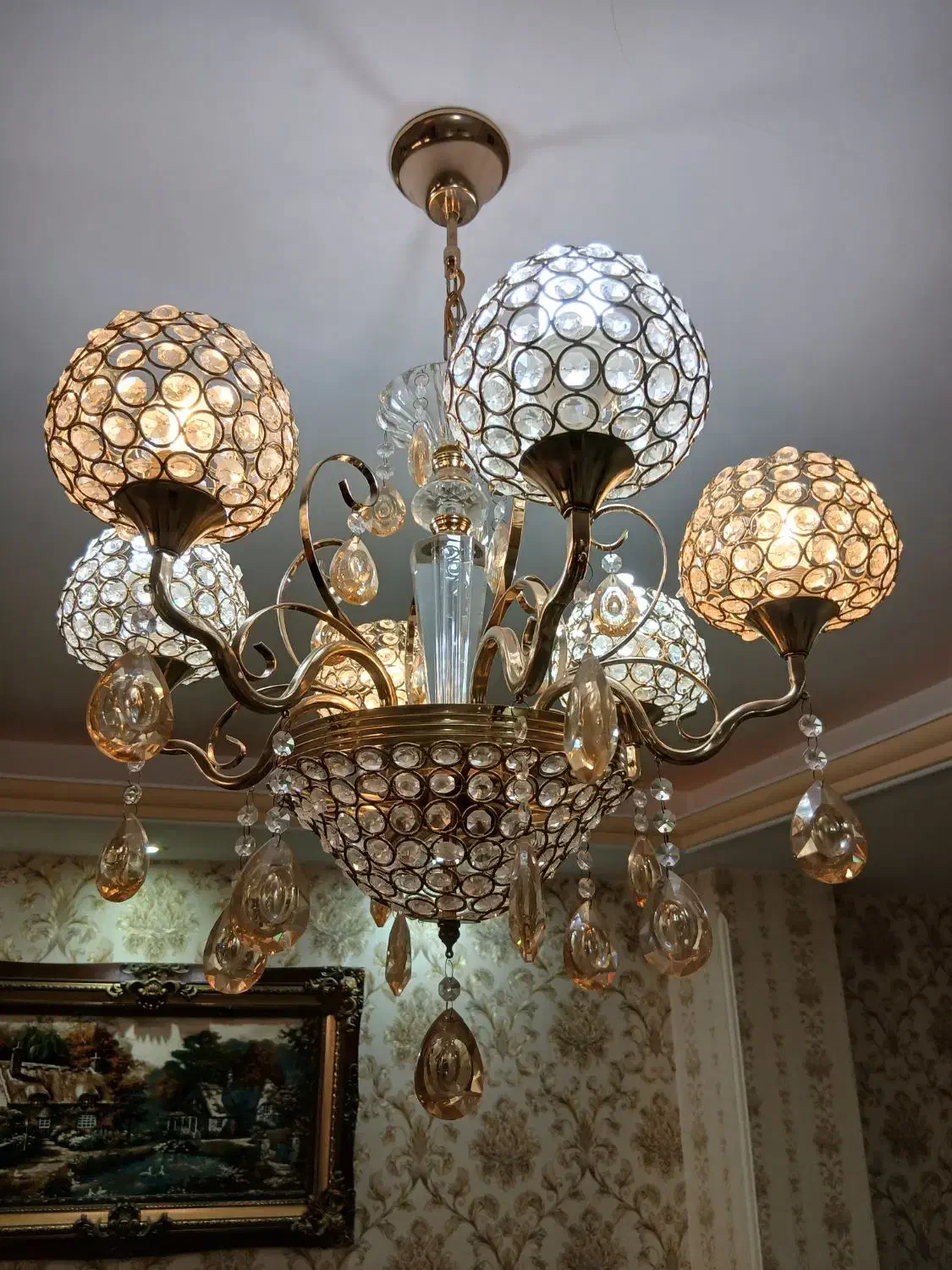 ۳عدد لوستر کریستالی درحدنو|لوستر و چراغ آویز|اندیشه, شهرک صدف|دیوار