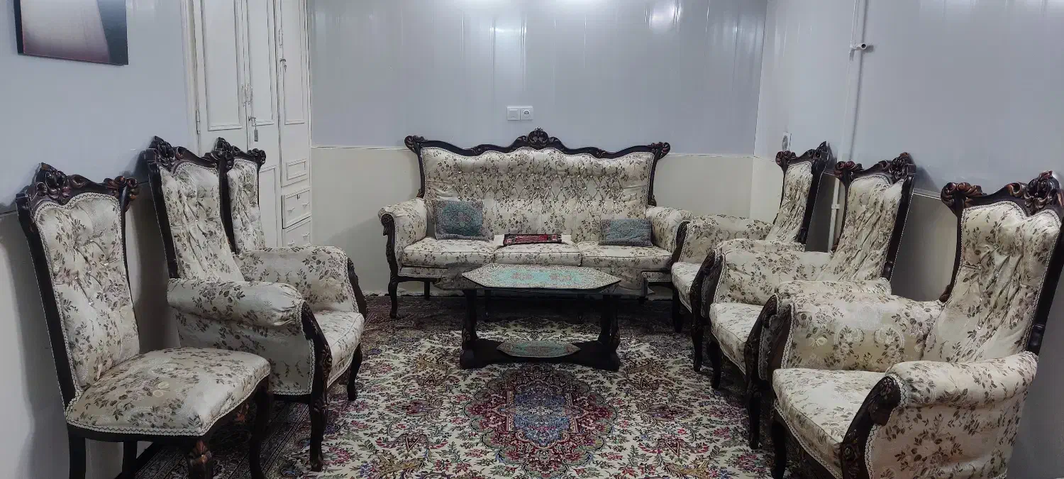 مبل استیل ۹نفره چوب راش|مبلمان خانگی و میز عسلی|بروجرد, |دیوار