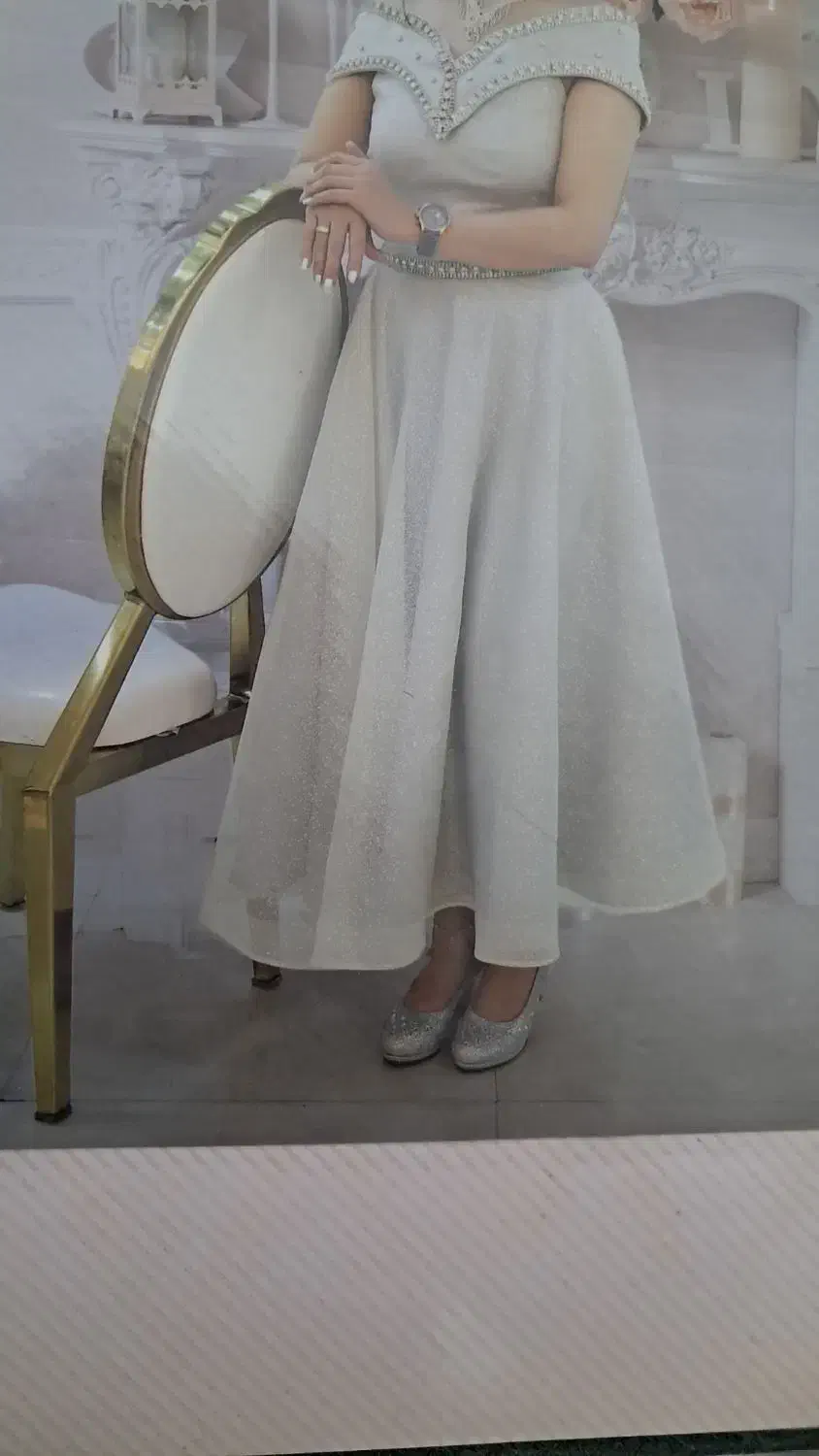 پیراهن مجلسی میدی نقره‌ای براق سایز 40|لباس|تهران, دهم فروردین|دیوار