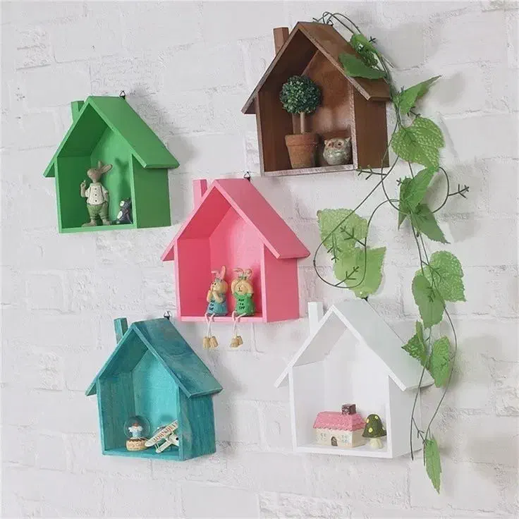 جاکتابی یا تزیینی طرح کلبه|کتابخانه، شلف، قفسههای دیواری|اندیشه, اندیشه فاز ۱|دیوار