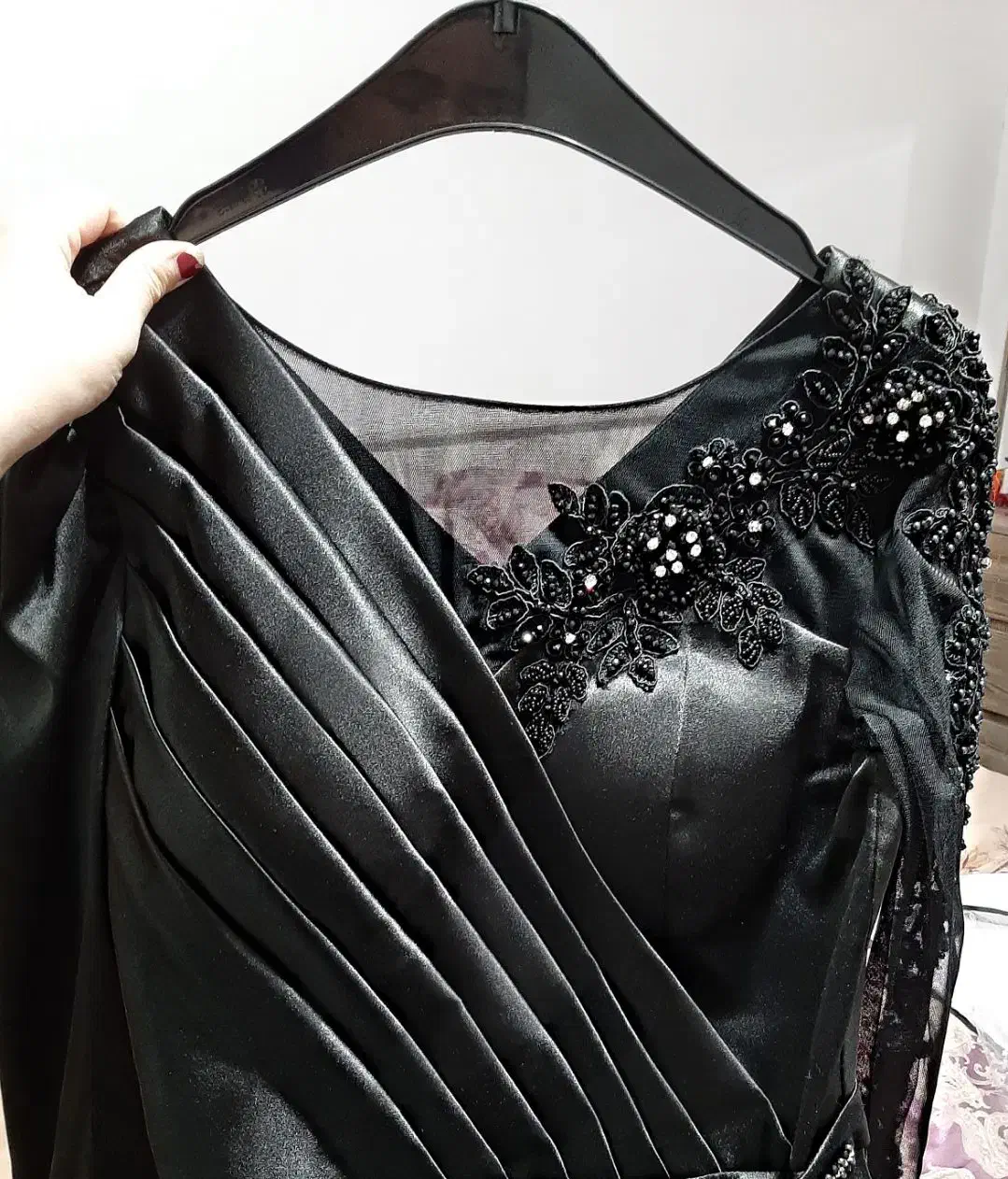 لباس مجلسی مشکی ساتن ترک|لباس|محمدیه-قزوین, |دیوار