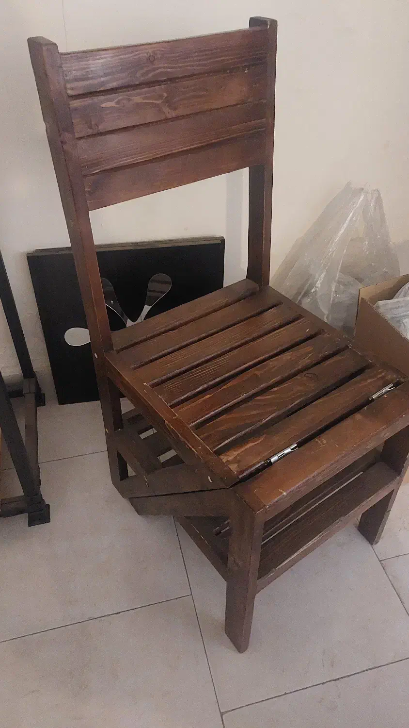 صندلی چوبی پله شو|صندلی و نیمکت|تهران, چوب تراش|دیوار