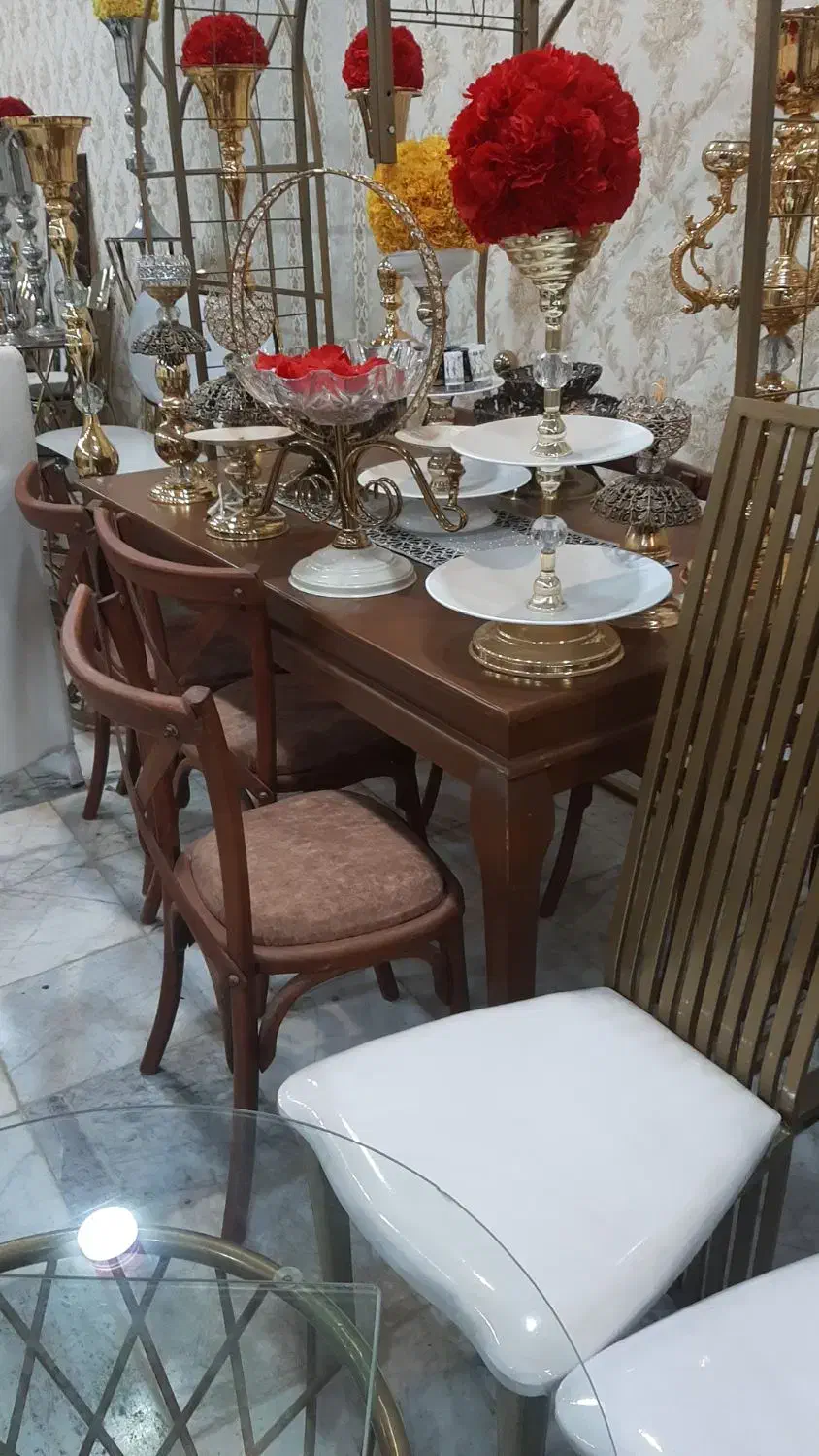 میز چوبی تالار و رستوران|میز و صندلی غذاخوری|ماهدشت, |دیوار