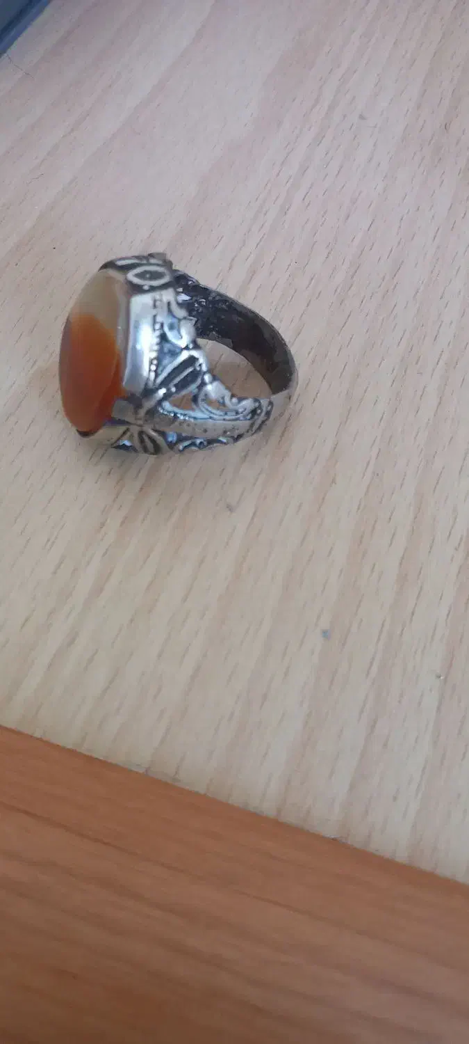 سه عدد انگشتر آلیاژی با نگین عقیق سلیمانی|جواهرات|ملکان, |دیوار