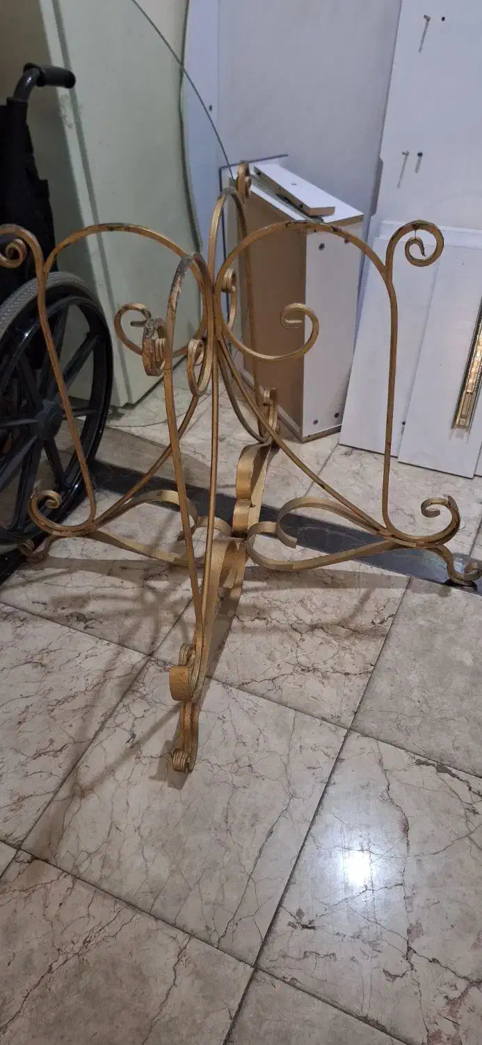 میزو صندلی فرفورژه طلایی|میز و صندلی غذاخوری|یزد, |دیوار