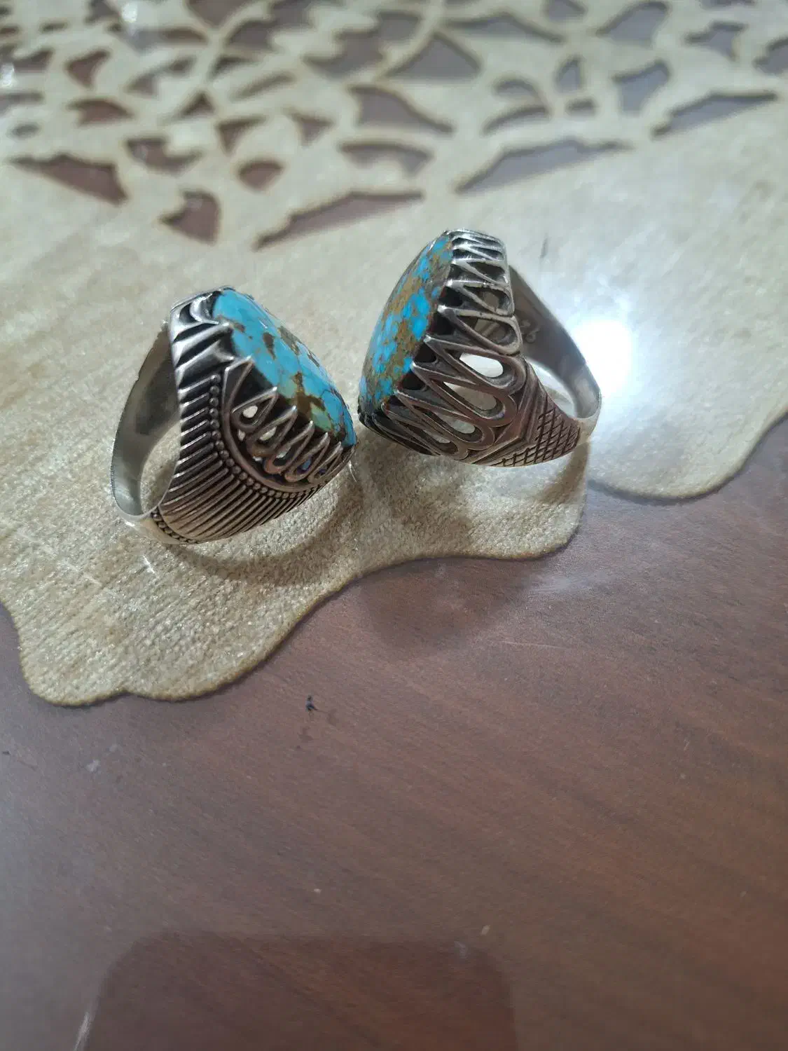 انگشتر فیروزه رگه طلایی|جواهرات|لنجان, |دیوار