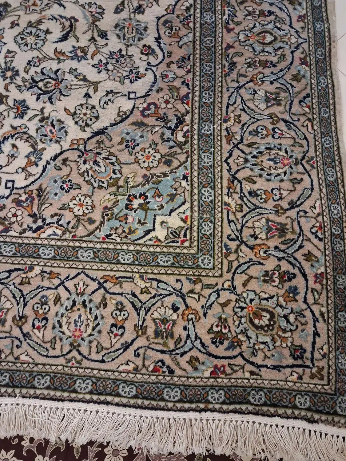 جفت فرش دستباف کاشان کرم ۶ متری|فرش|تهران, حکیمیه|دیوار