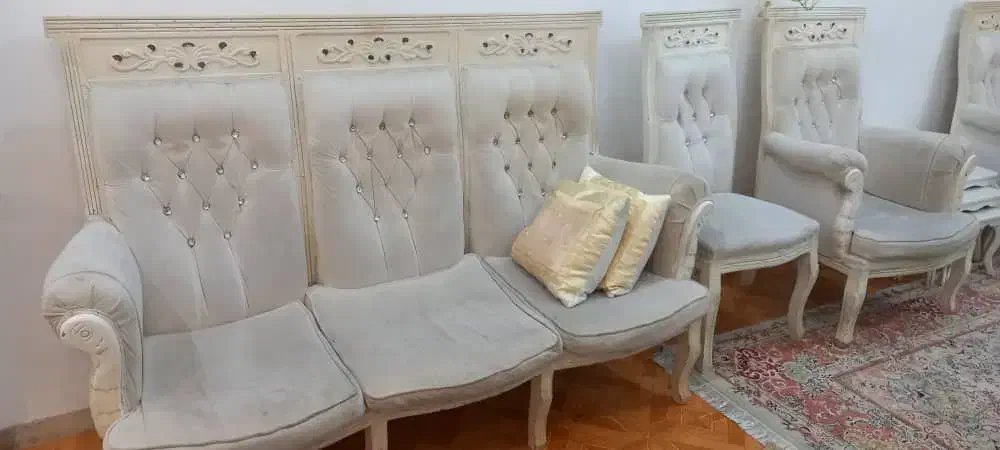 فروش مبل استیل ۷ نفره با صندلی|مبلمان خانگی و میز عسلی|رشت, منظریه|دیوار