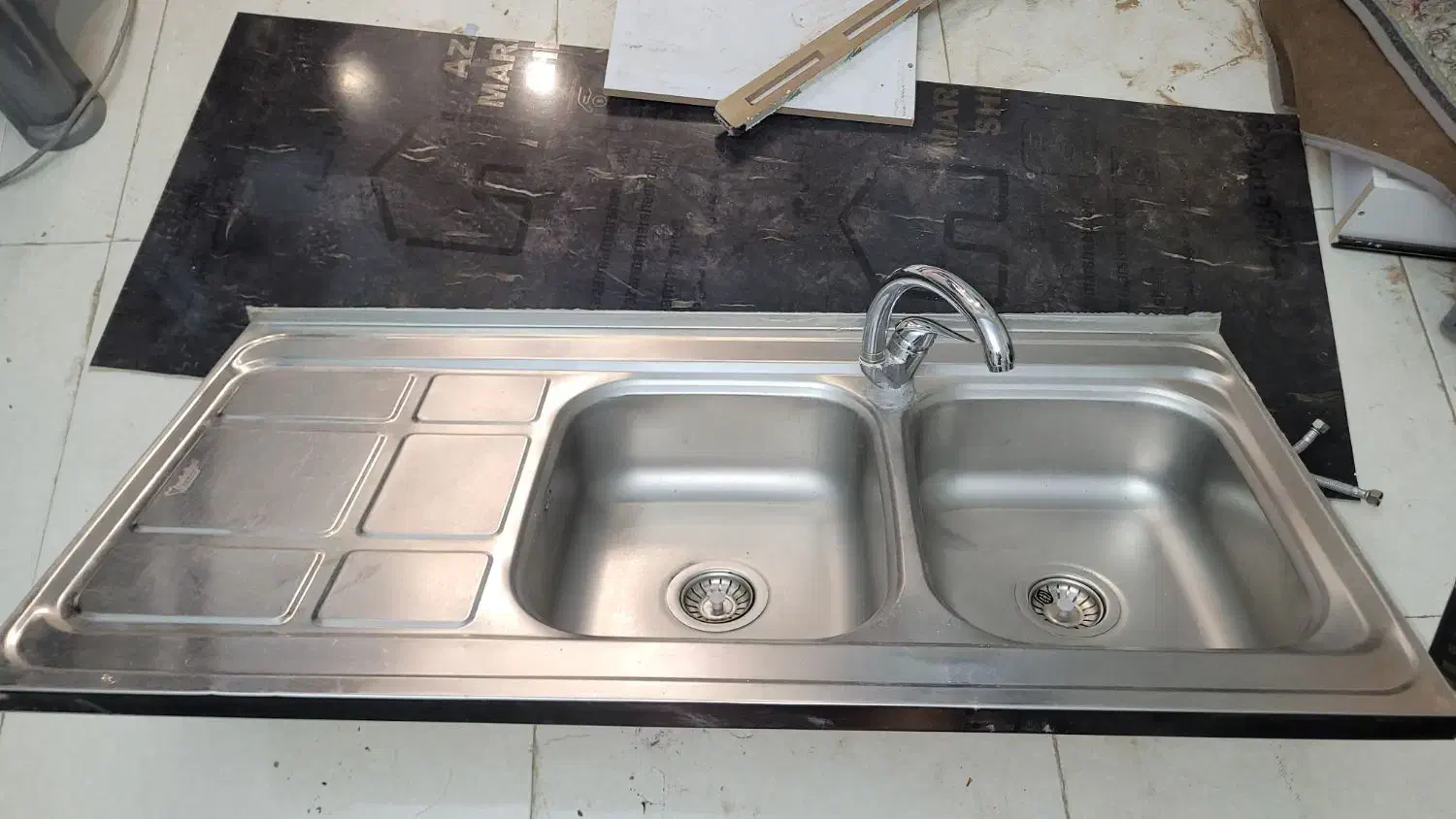 سینک ظرفشویی روکار به همراه شیر اهرمی|مصالح و تجهیزات ساختمان|تهران, تهرانسر غربی|دیوار