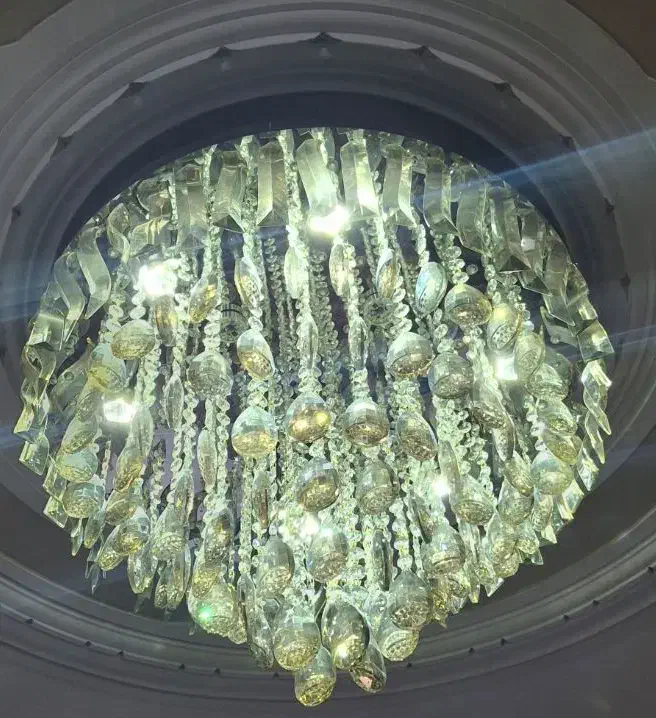 لوستر بلور و استیل|لوستر و چراغ آویز|زنجان, |دیوار