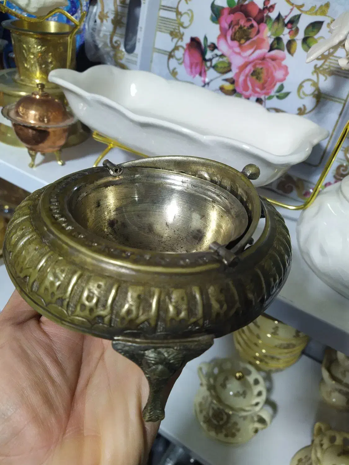 عتیقه ، خاویار خوری ، آجیل ، قندان|کلکسیون اشیاء عتیقه|مشهد, حجاب (شهرک غرب)|دیوار