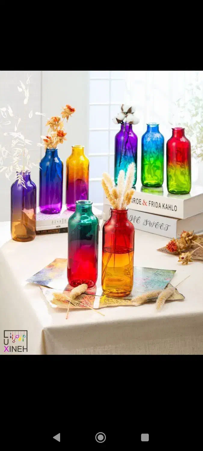 ست گلدان شیشه‌ای دکوراتیو|گل و گیاه طبیعی|سیرجان, |دیوار