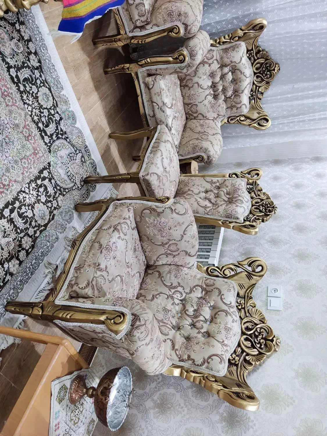 مبل سلطنتی تمام چوب ۹نفره|مبلمان خانگی و میز عسلی|سیرجان, |دیوار