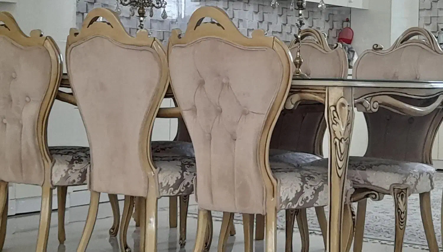 میز ناهار خوری ۶نفره|میز و صندلی غذاخوری|نائین, |دیوار