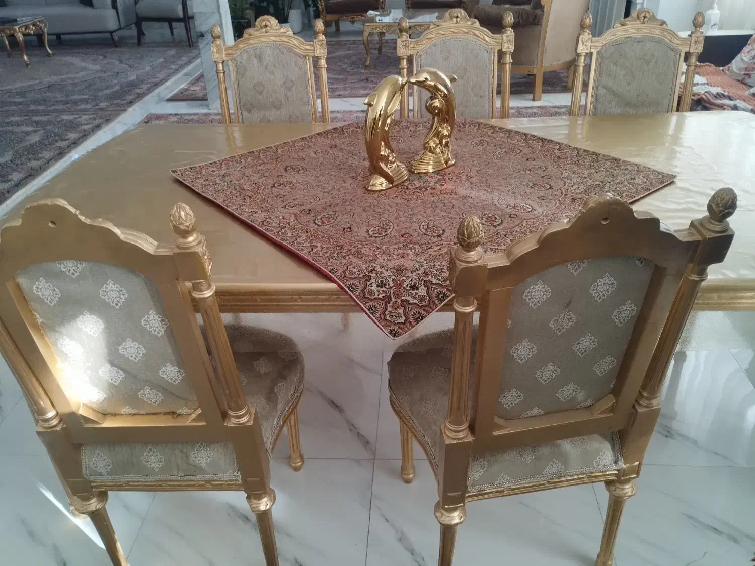 سرویس غذاخوری 8نفره و مبل استیل 7نفره|مبلمان خانگی و میز عسلی|چناران, |دیوار