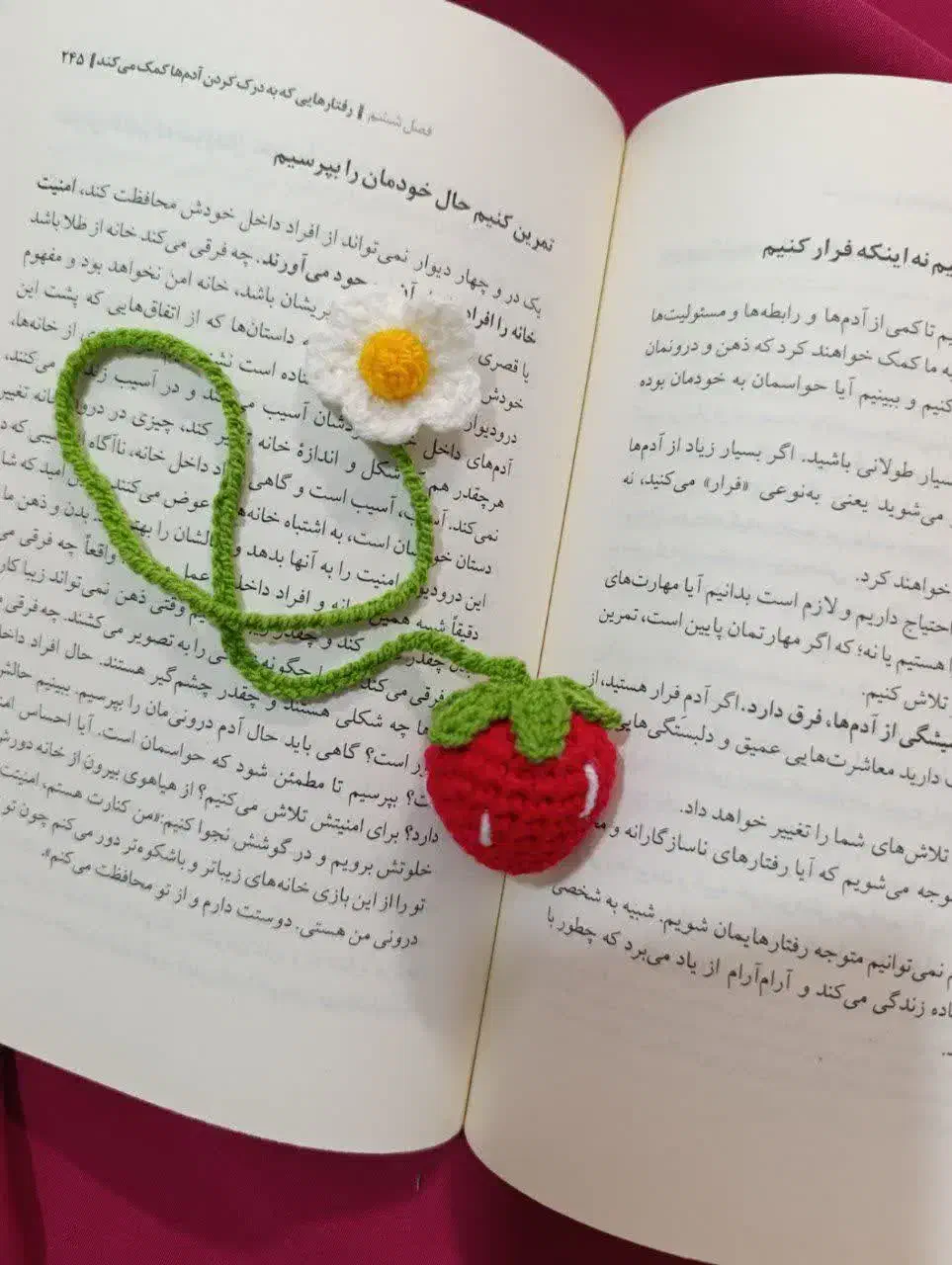 نشانگر کتاب یا بوکمارک دست بافت|صنایع دستی و سایر لوازم تزئینی|قم, کلهری|دیوار