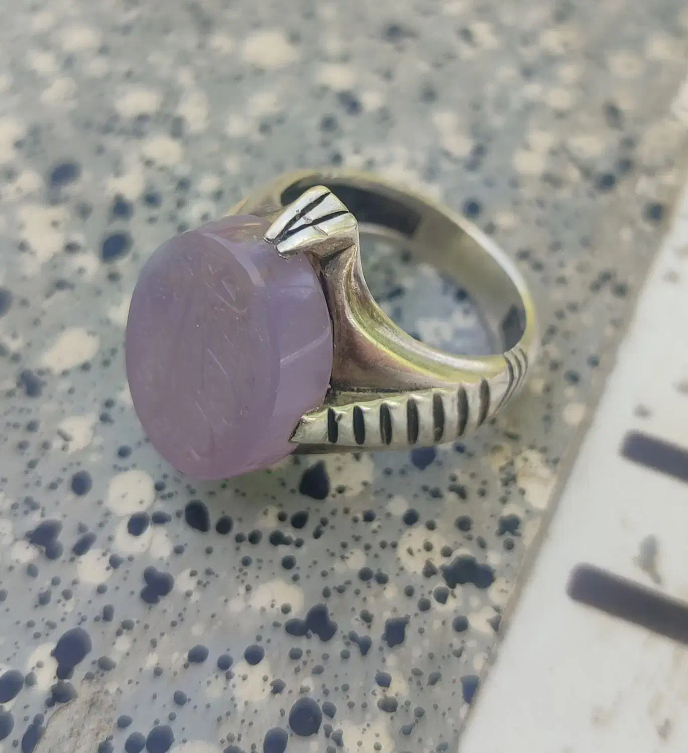 انگشتر عقیق یمنی یاسی اصل با ذکر پنج تن|جواهرات|اصفهان, دستگرده|دیوار