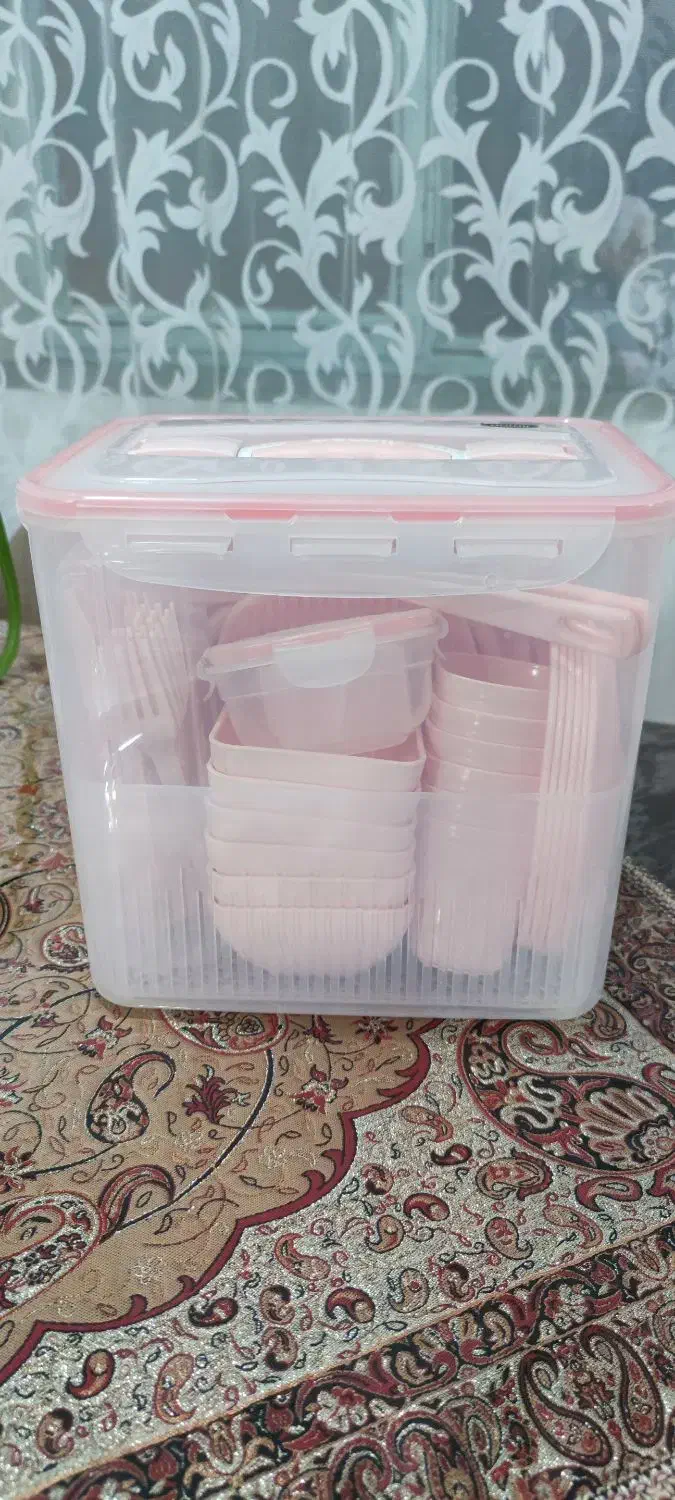 ظروف سفری برند لیمون ۶ نفره ۶۰ پارچه|ظروف نگهدارنده، پلاستیکی، یک‌بارمصرف|کرمان, |دیوار