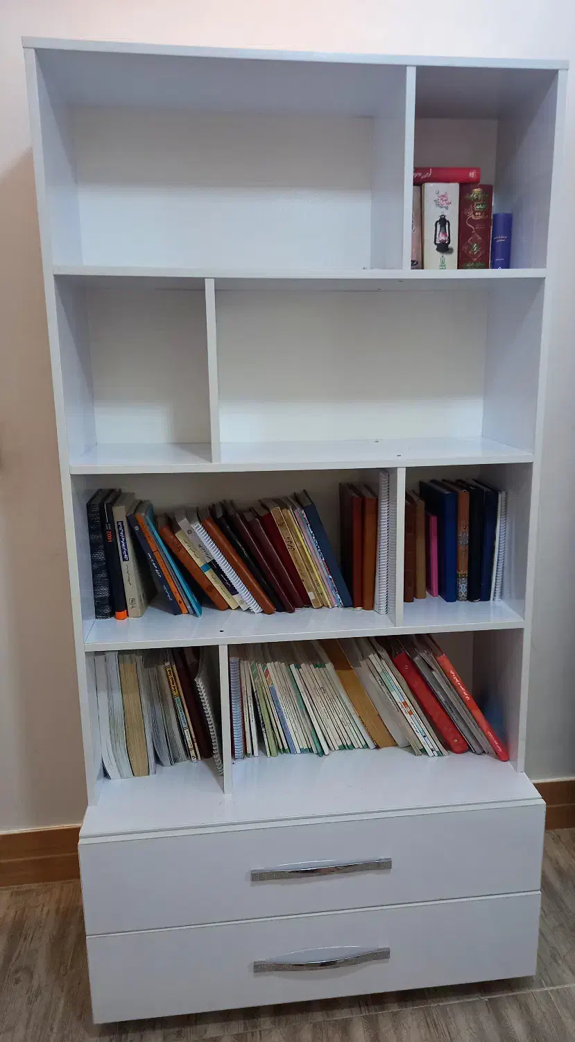 جا کتابی با دو کشو|کتابخانه، شلف، قفسه‌های دیواری|قائم‌شهر, |دیوار