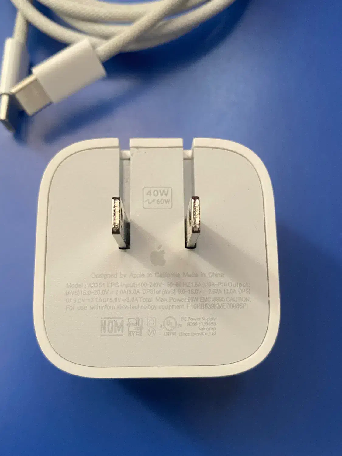 شارژر ۴۰ وات داینامیک اپل به همراه کابل شارژ اصلی|لوازم جانبی موبایل و تبلت|کرج, اتحاد|دیوار