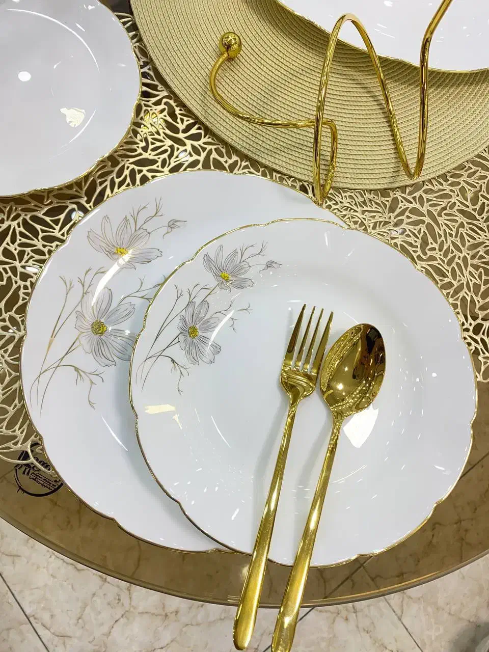 سرویس ارکوپال نیلوفری ژالین طوسی لب طلا|ظروف سرو و پذیرایی|تهران, شوش (باغ آذری)|دیوار