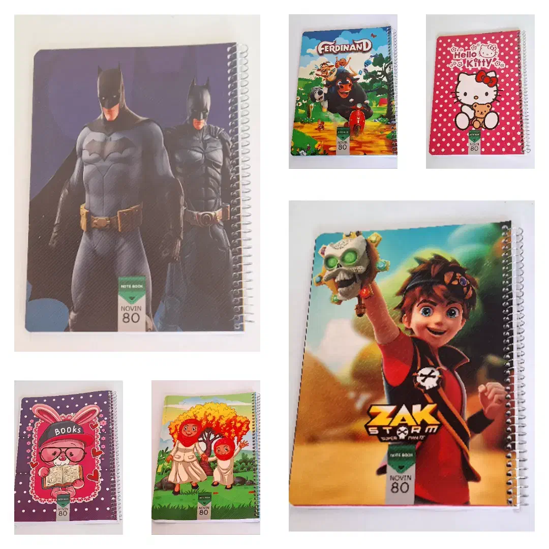 دفتر سیمی طلقی فانتزی خط دار 50 80 100 برگ|لوازم التحریر|عجب شیر, |دیوار