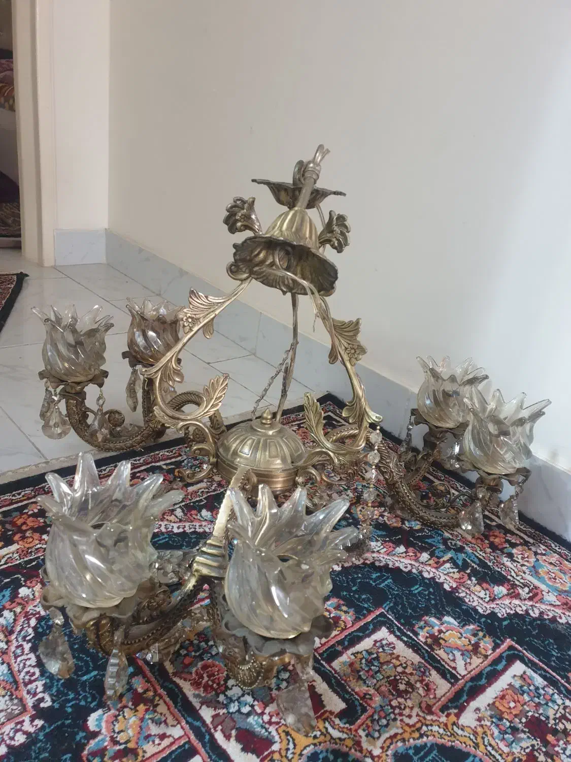 لوستر برنز|لوستر و چراغ آویز|تبریز, |دیوار