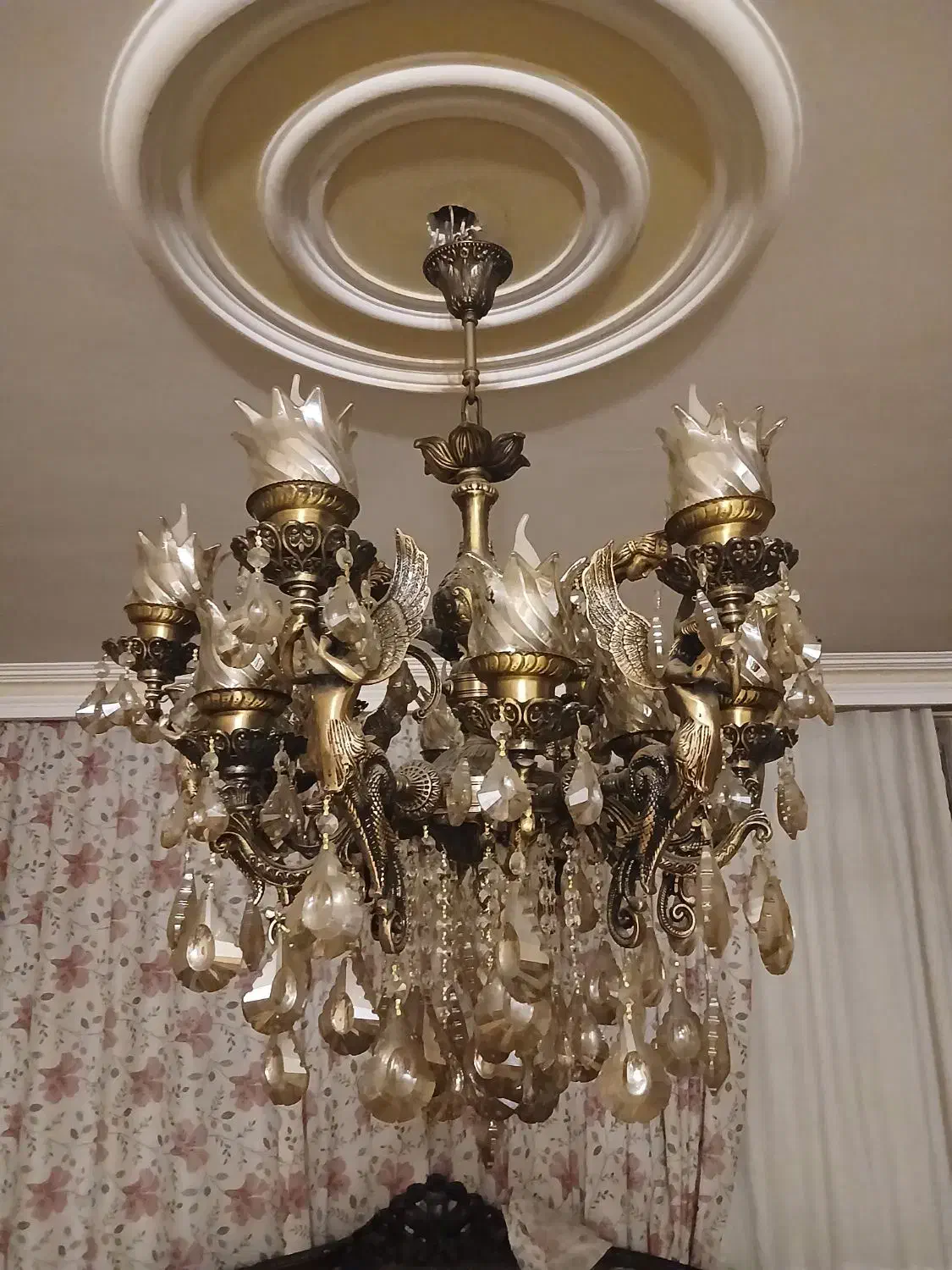 لوستر ۱۲ شاخه برنج|لوستر و چراغ آویز|تهران, نیروی دریایی|دیوار