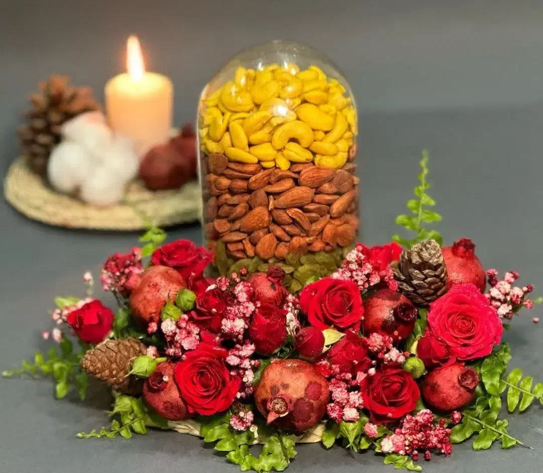 گل آرایی شب یلدا،شب چله،سفره عقد،گیفت یلدا،خنچه|گل مصنوعی|مشهد, امیر|دیوار