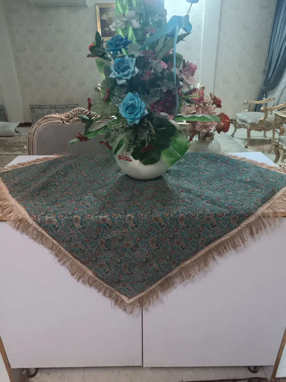 رومیزی ترمه پشت ساتن|پرده، رانر، رومیزی|مشهد, عبادی|دیوار