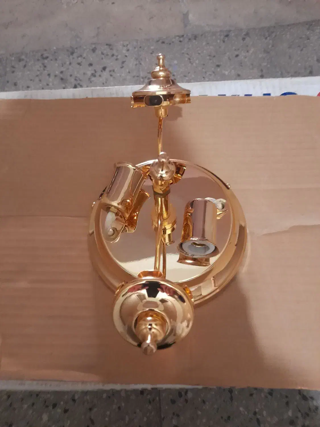 لوستر دو شعله گرد برنجی نو|لوستر و چراغ آویز|تهران, زرکش|دیوار