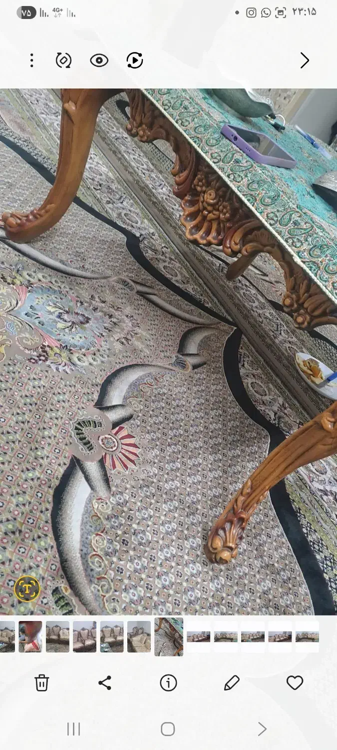 میزومبلمان ۹نفره سلطنتی بامیزعسلی|مبلمان خانگی و میز عسلی|ورامین, خیر آباد|دیوار