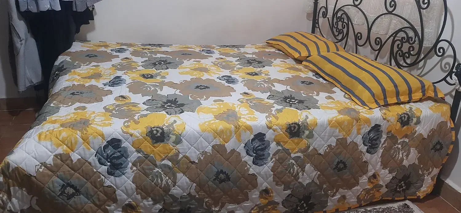 تخت دونفره فرفروژه با تشک|تخت و سرویس خواب|رشت, بیجارپس|دیوار