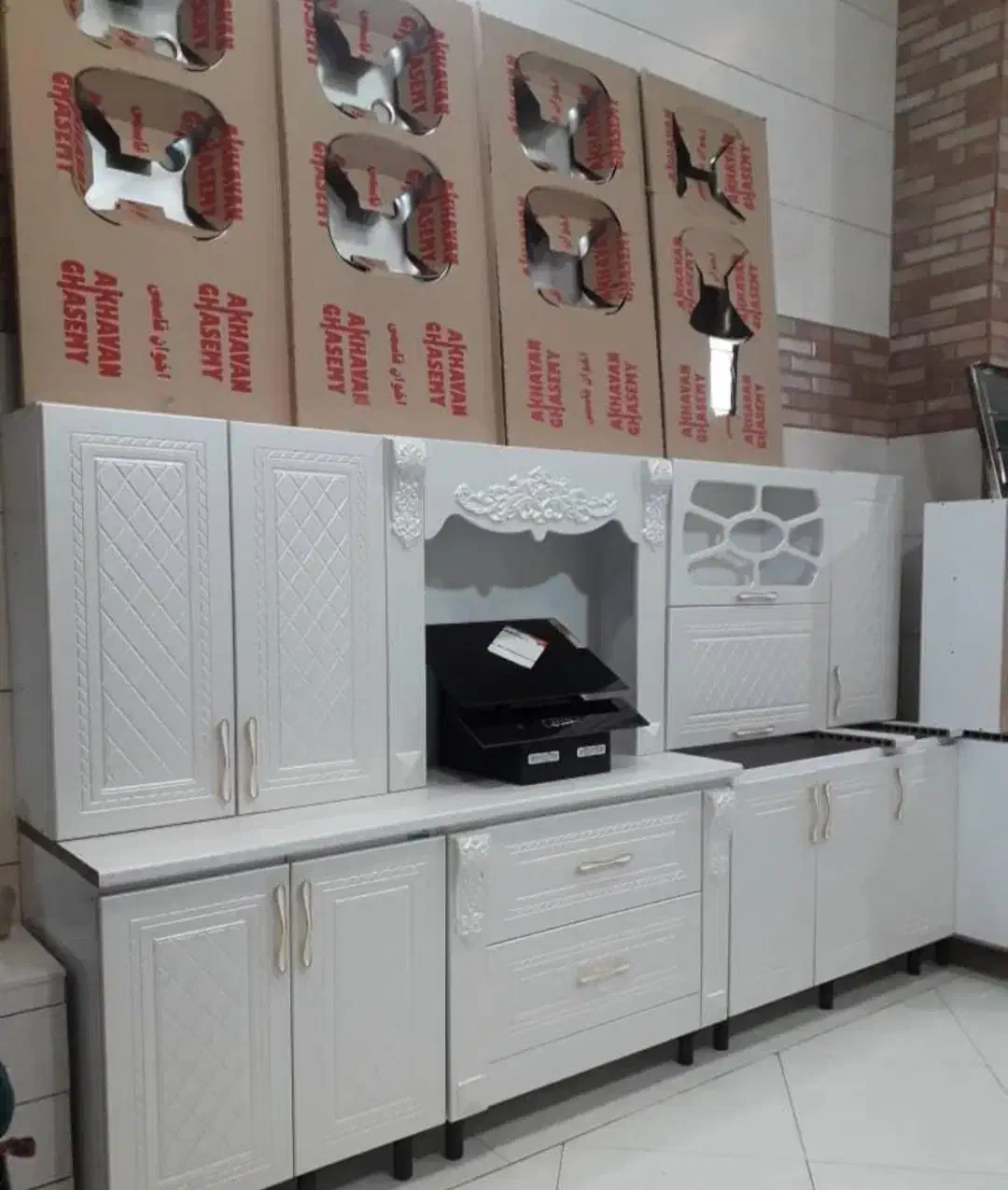 کابینت دکور ویترین دار کد ۰۰۱۲|مصالح و تجهیزات ساختمان|دامغان, |دیوار