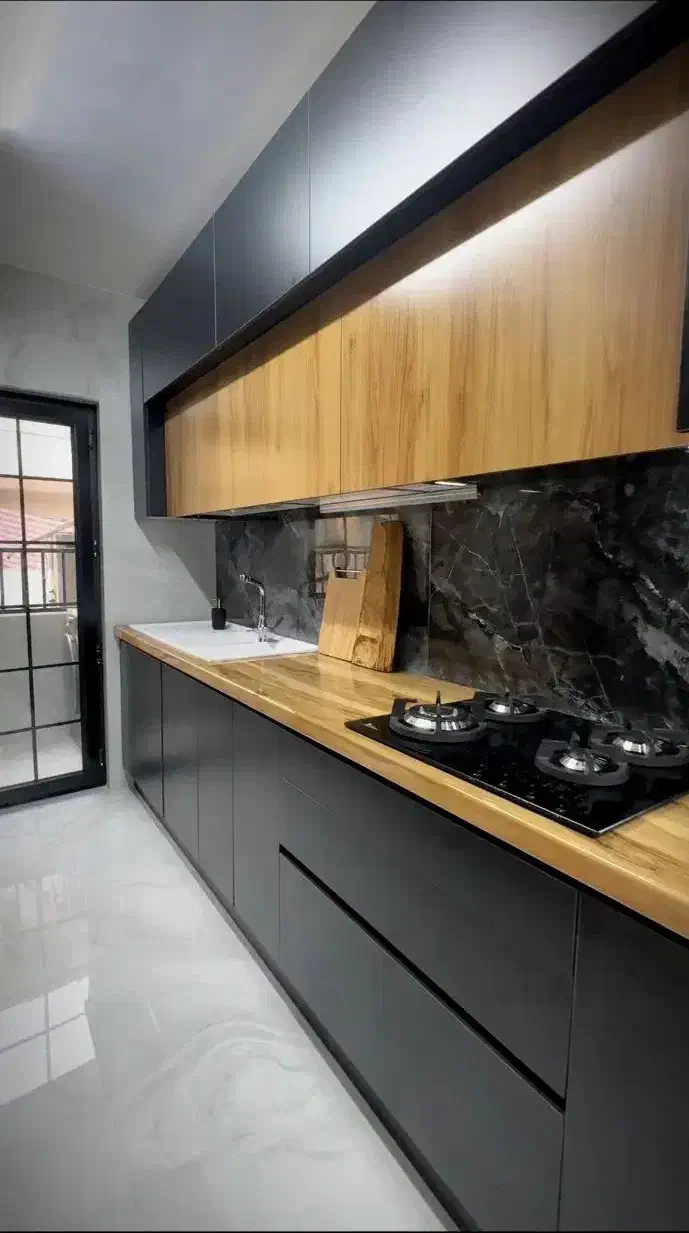 کابینت مشکی و طرح چوب شرایطی ۶ ماهه|مصالح و تجهیزات ساختمان|گرگان, |دیوار