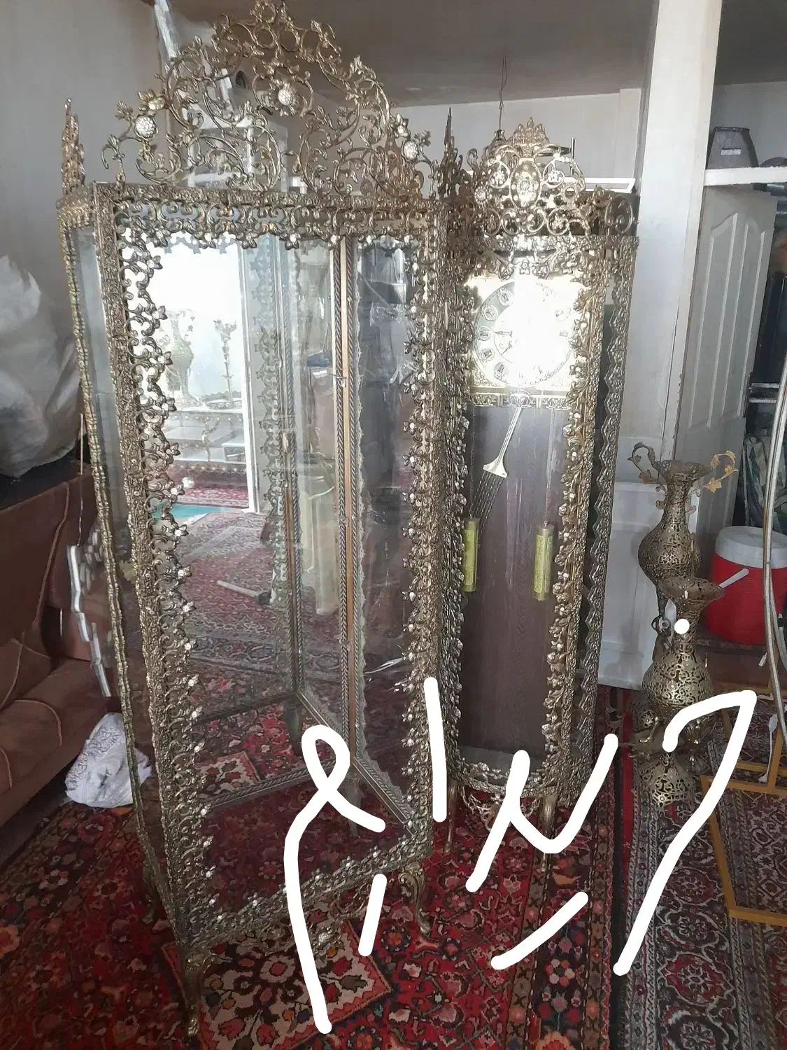 لوازم برنزی آیینه شمعدان برنجی لوستر ساعت بوفه و.|صنایع دستی و سایر لوازم تزئینی|اراک, |دیوار