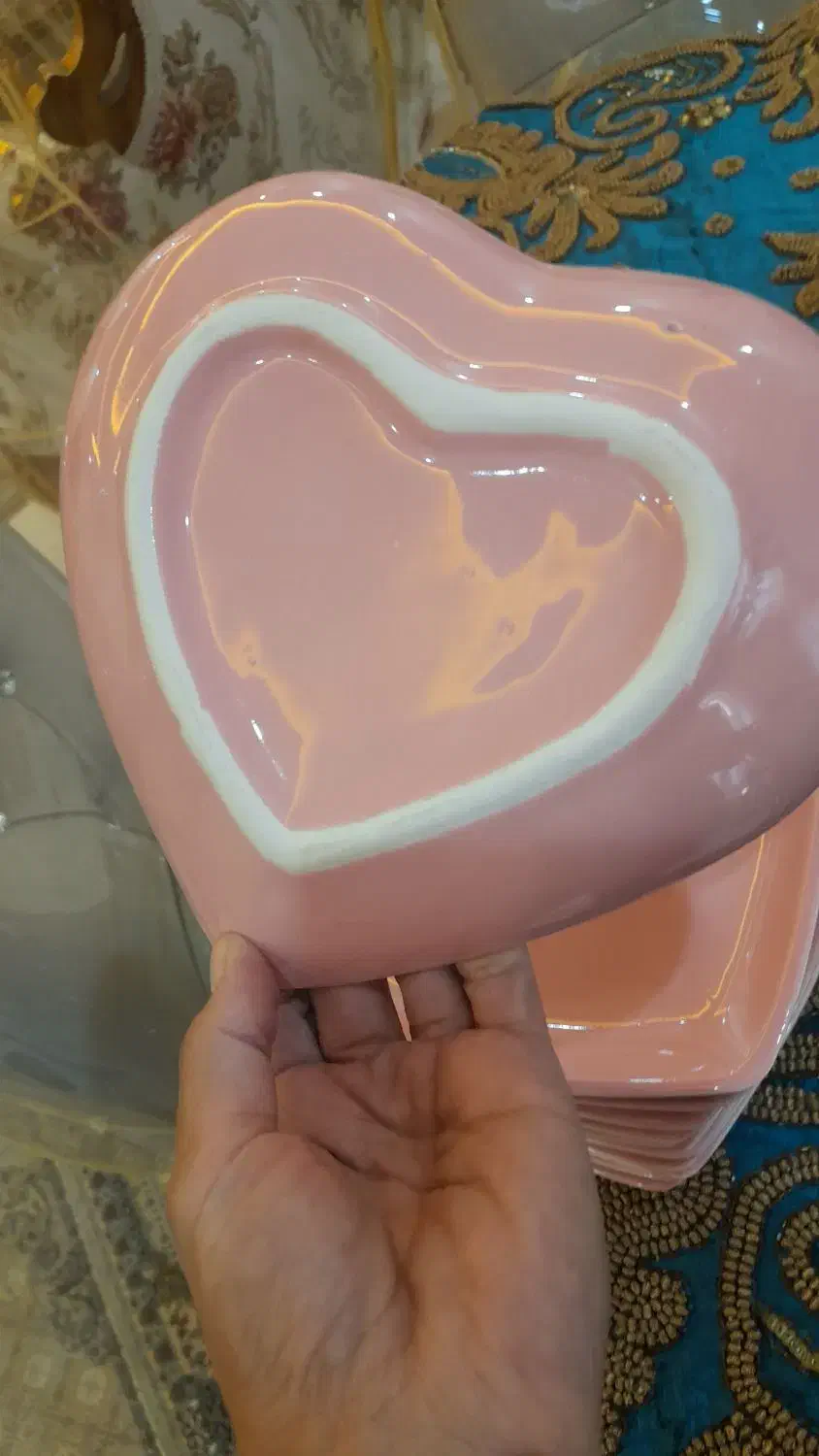 پیشدستی صورتی مدل قلب تعداد ۱۲ عدد|ظروف سرو و پذیرایی|تهران, تهرانپارس شرقی|دیوار