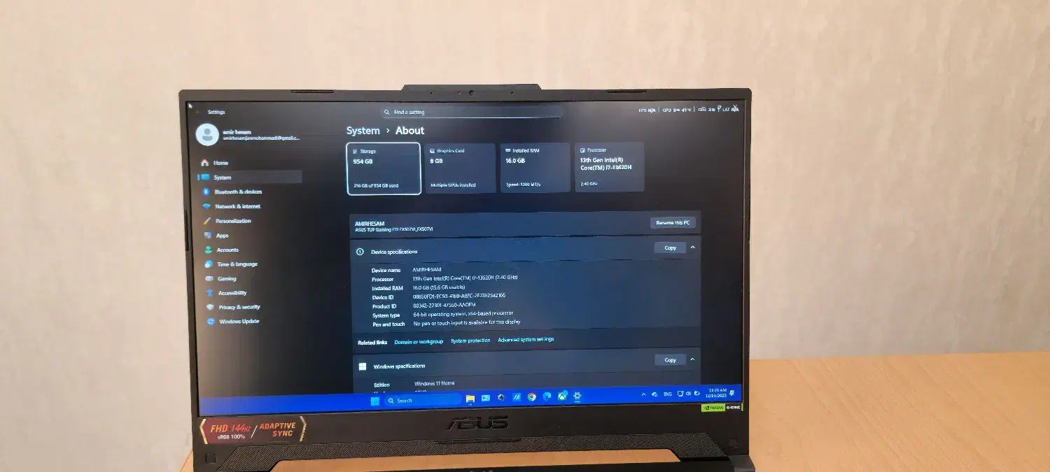 لپ تاپ  ایسوس TUF Gaming FX507VI i7|رایانه همراه|تهران, باشگاه نفت|دیوار