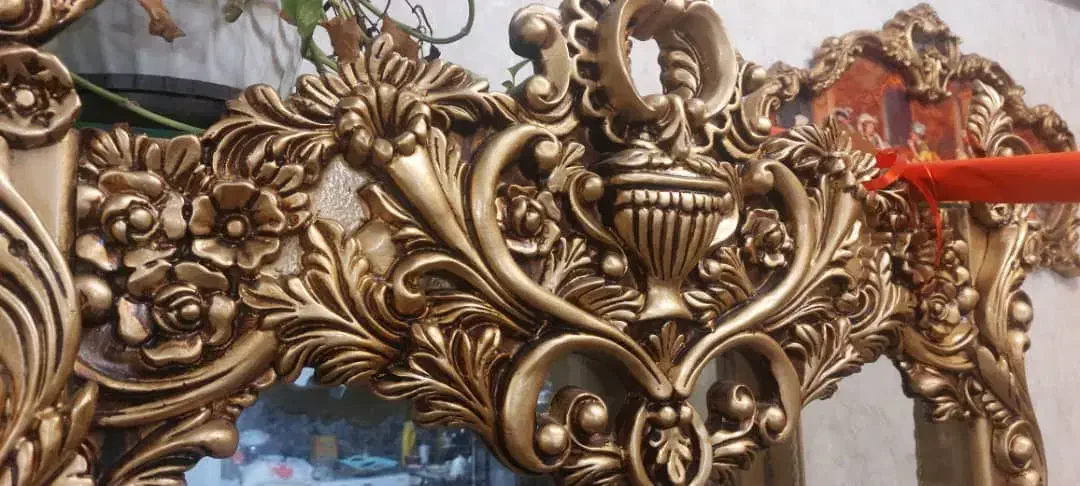 بوفه ۴طبقه چوبی طلایی|بوفه، ویترین، کنسول|تبریز, |دیوار