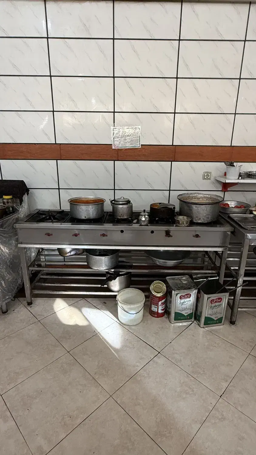 اجاق گاز ۵ شعله خطی تمام استیل دو طبقه|کافیشاپ و رستوران|زنجان, |دیوار