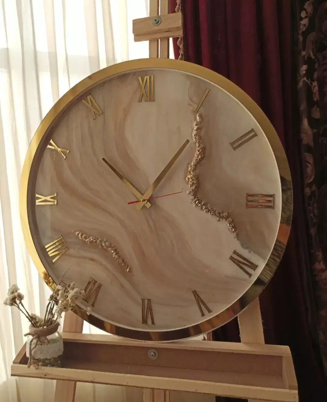 ساعت دیواری کرم رنگ نود قهوه ای|ساعت دیواری و تزئینی|کرج, گوهردشت|دیوار