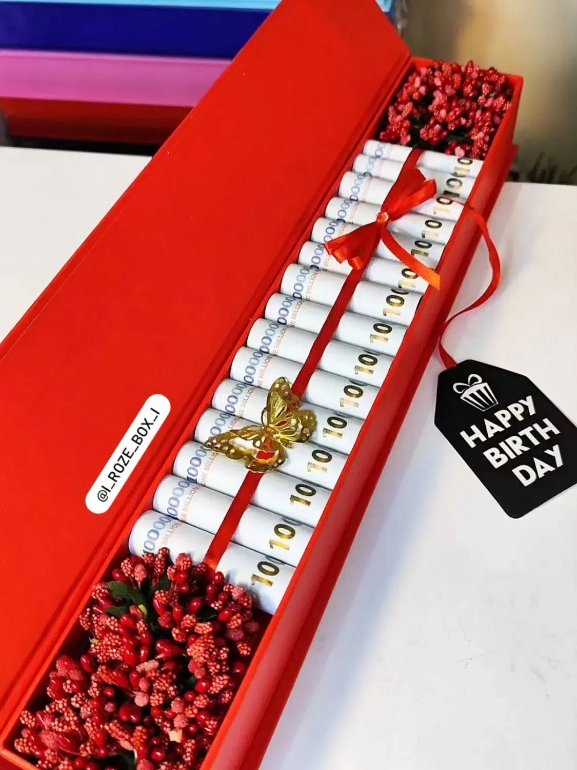 انواع باکس دسته گل نوزاد پول آرایی...|گل مصنوعی|اراک, |دیوار